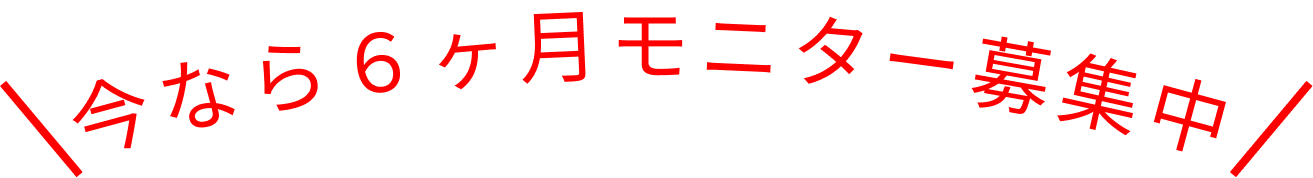 今なら6ヶ月モニター募集中